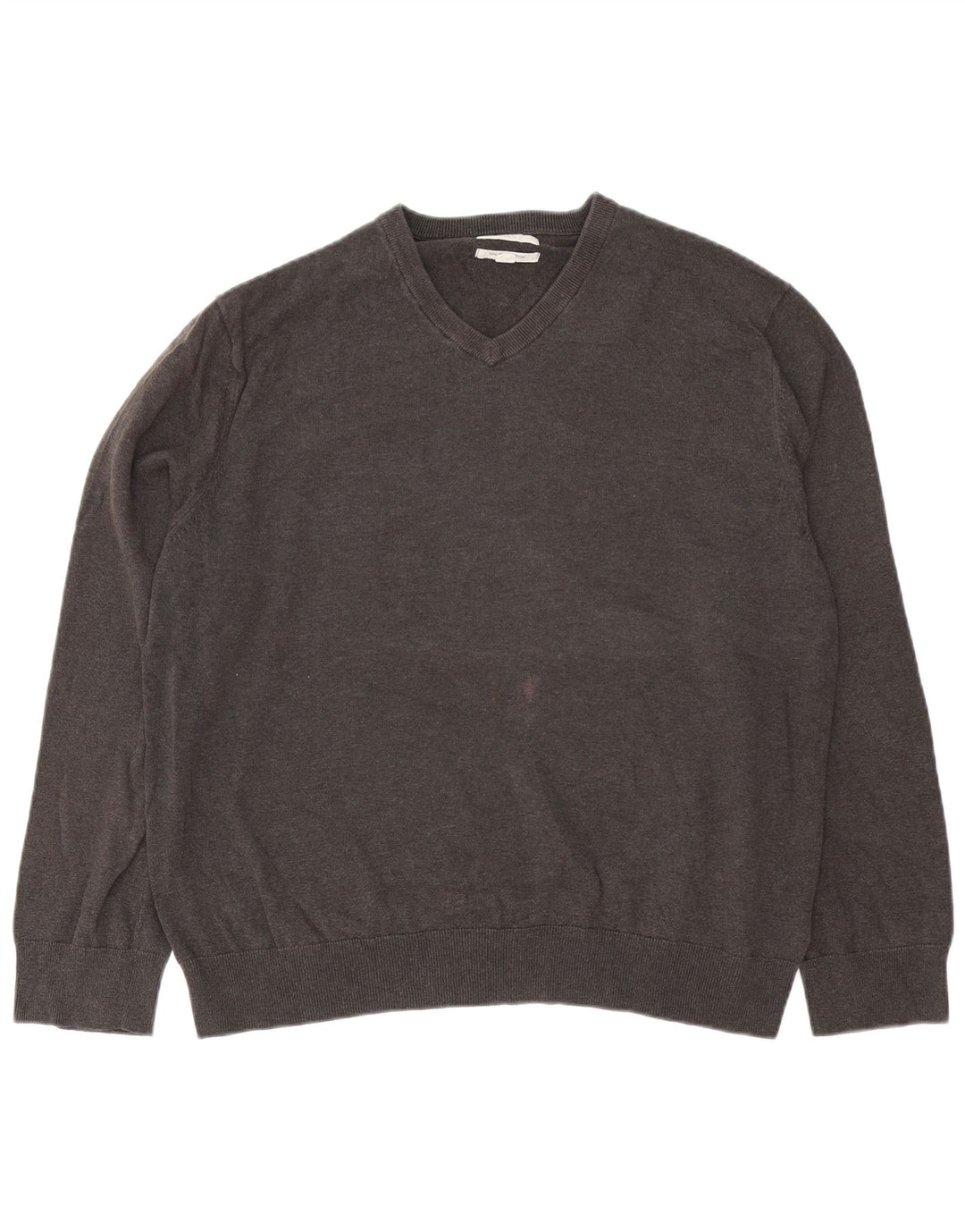 MARKS & SPENCER Jersey con cuello en V para hombre 2XL Algodón gris