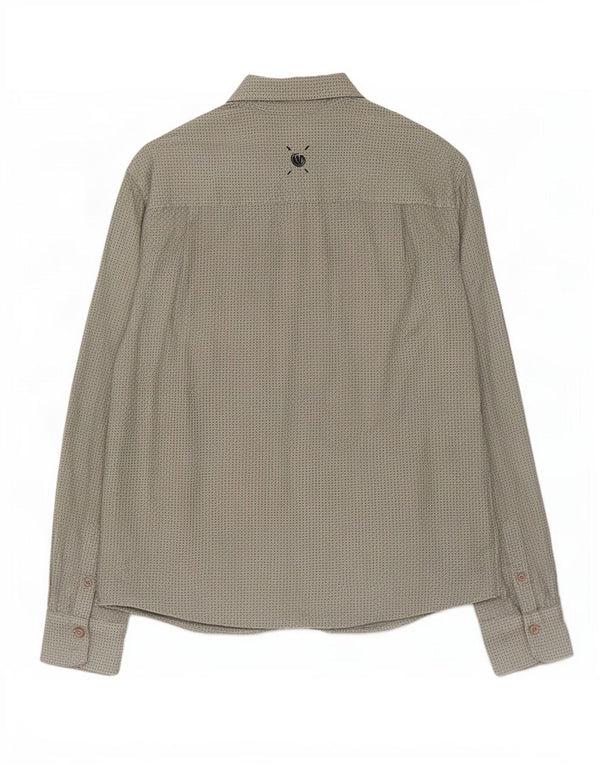 Camisa Mujer Fat Face Large Caqui Algodón Geométrico