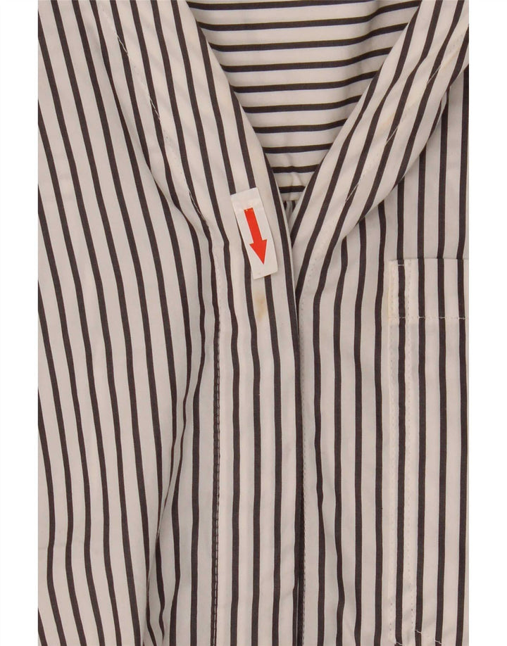 Marks & Spencer Camisa tipo jersey para mujer UK 46 Grande Algodón a rayas blancas