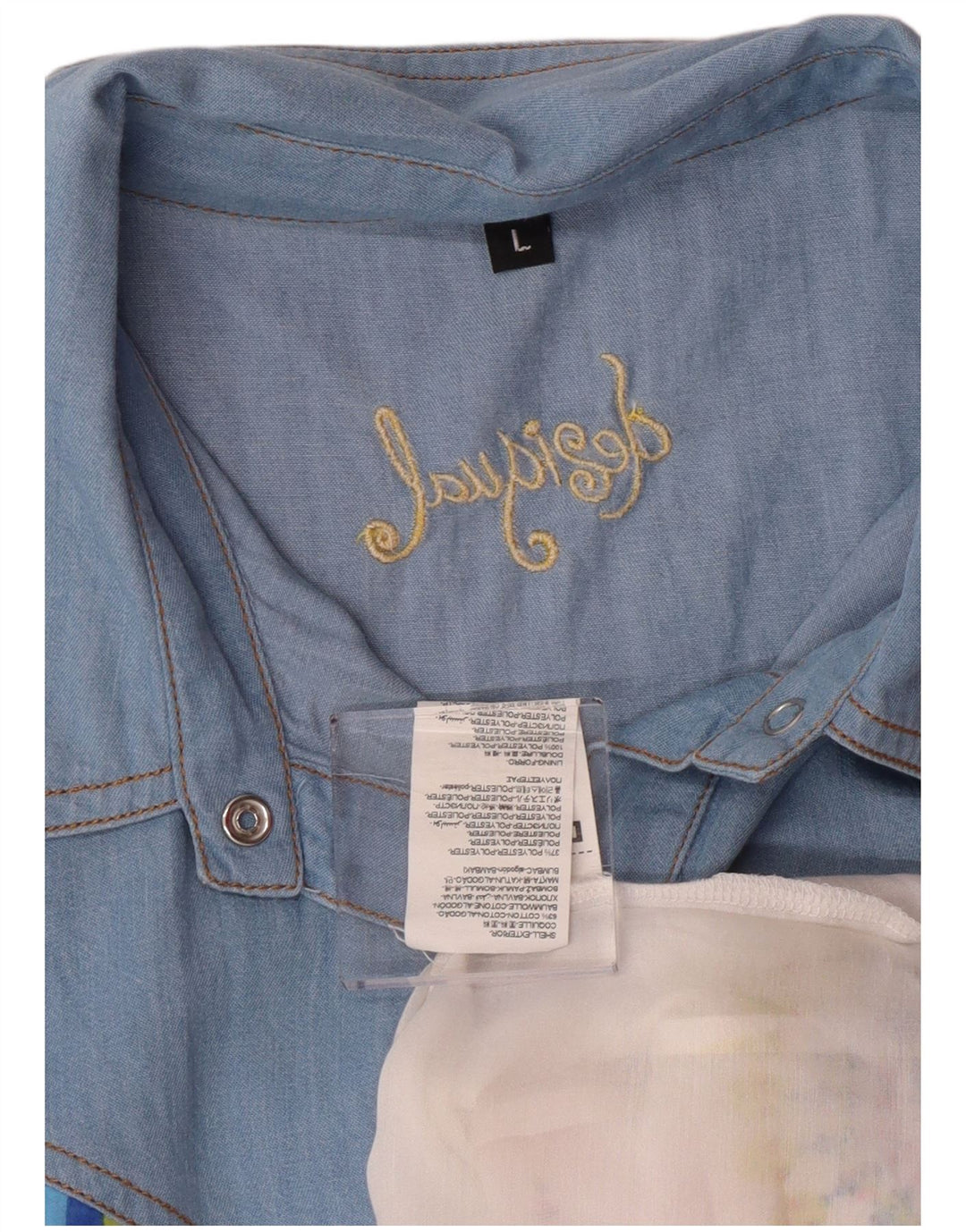 Desigual Blusa camisera gráfica para mujer Reino Unido 44 Grande Multicolor Floral