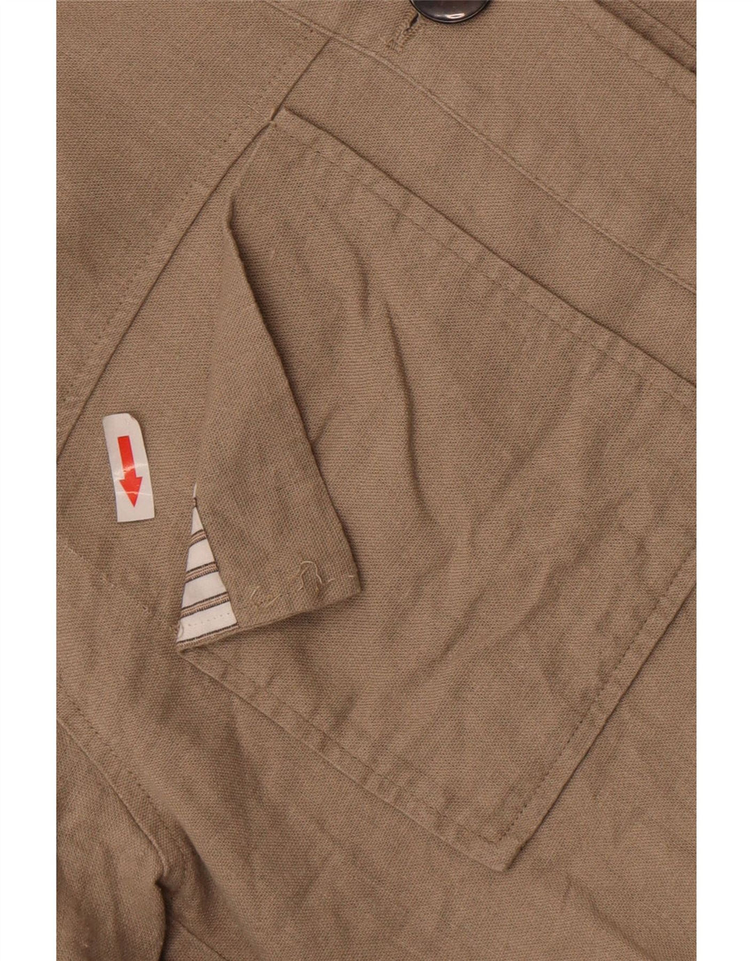 Zara Mujer Crop Chaqueta Bomber Extragrande UK 10 Small Beige Linen