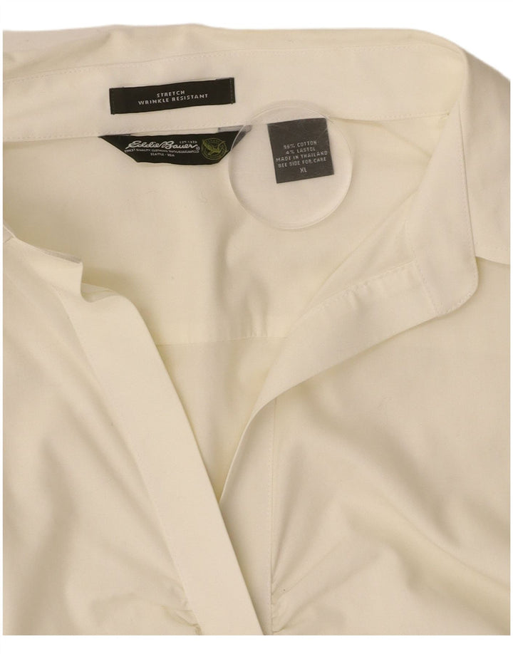 EDDIE BAUER Blusa de manga 3/4 para mujer UK 40 XL Algodón blanco