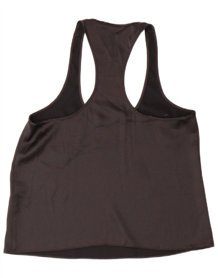 ZARA Womens Vest Top UK 14 Large Black Polyester
