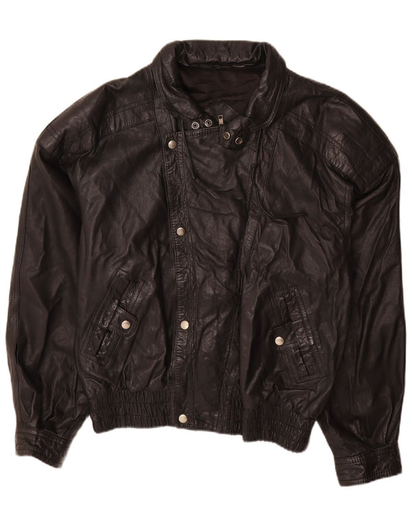Yukon Trail Chaqueta de cuero para hombre IT 50 Grande Negro