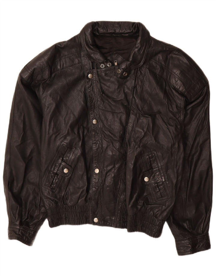 Yukon Trail Chaqueta de cuero para hombre IT 50 Grande Negro