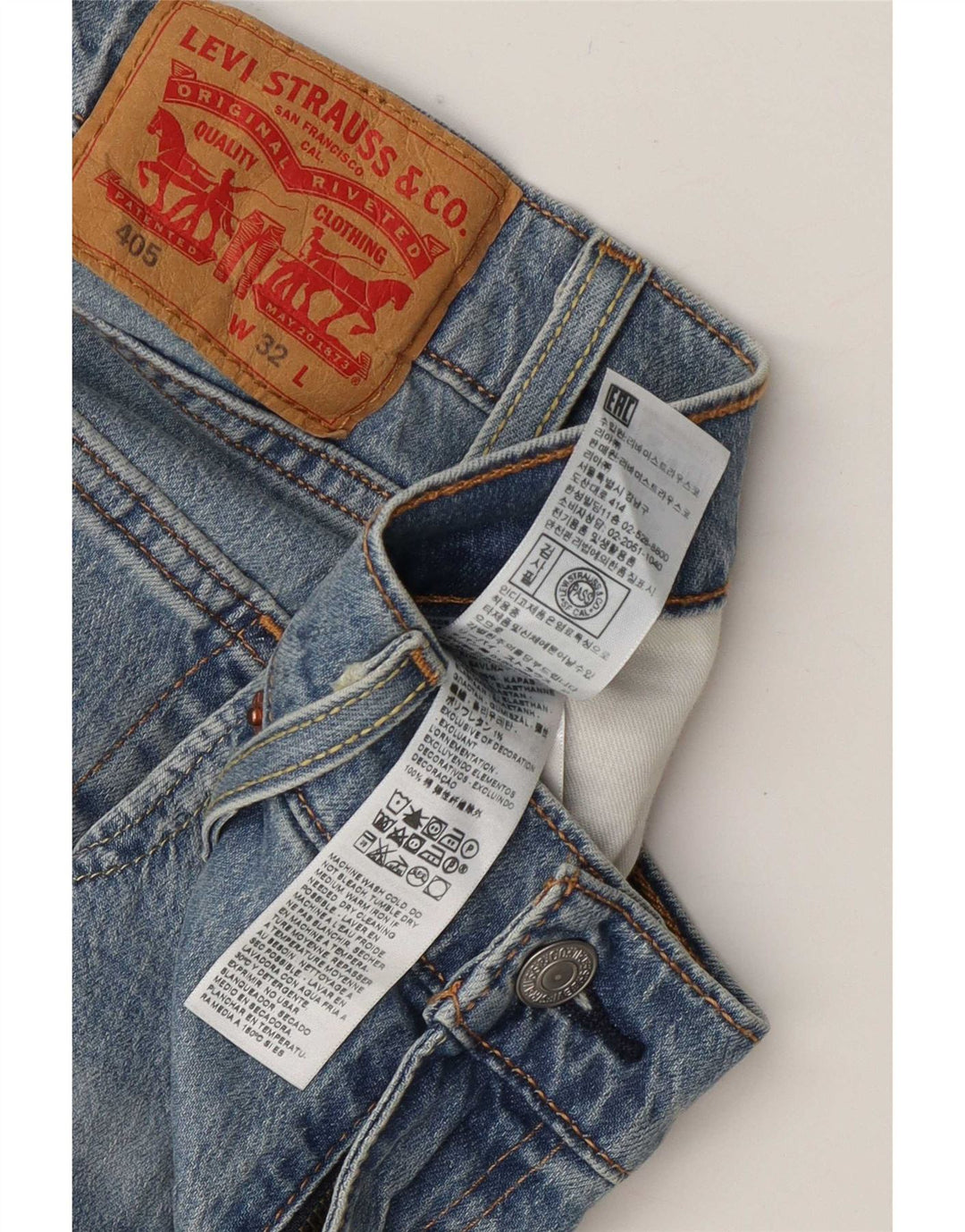 Levi's Mens 405 Shorts De Mezclilla W32 Algodón Azul Medio
