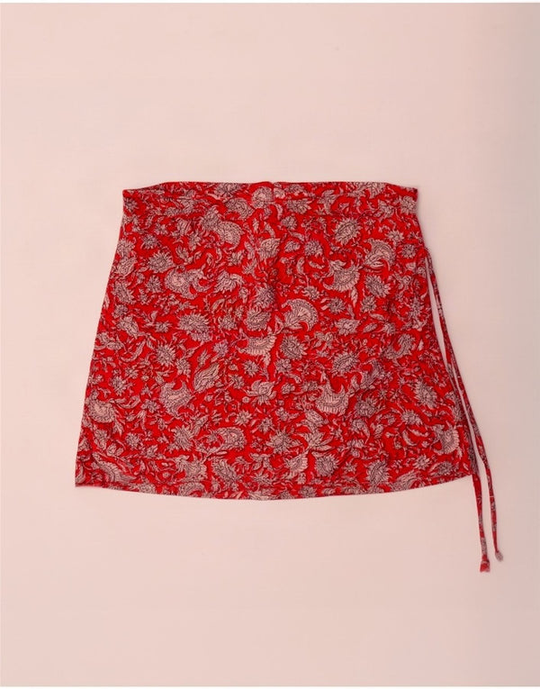 Zara Mujer Falda Pantalón XS W24 Rojo Floral