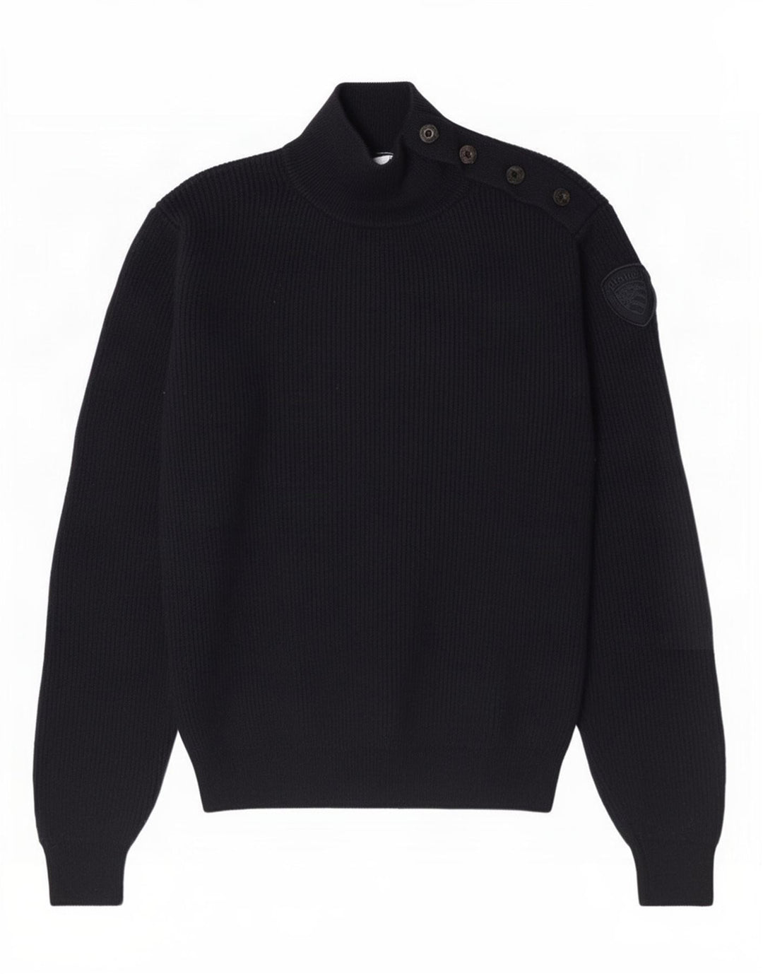 Blauer Jersey con Cuello Alto para Hombre de Lana Azul Marino Mediano