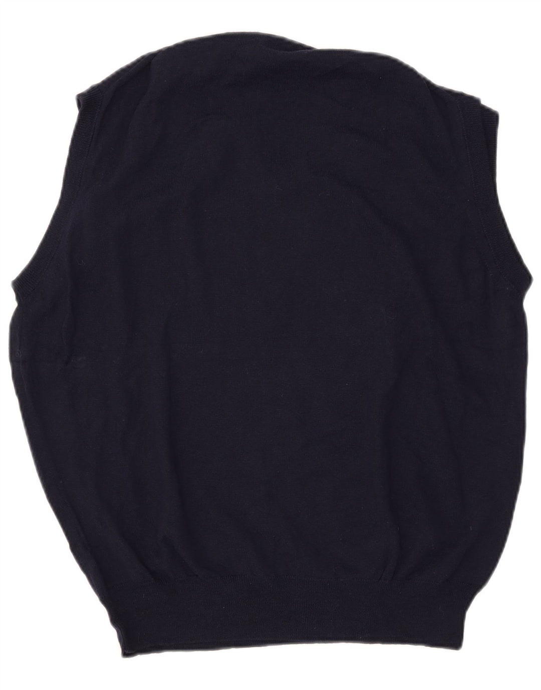 Trussardi Hombre Chaleco Tank Top Large Azul Marino Lana Merino
