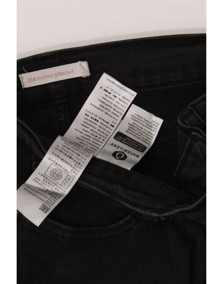 Levi's Mujer 314 Shaping Straight Jeans W32 L30 Algodón Negro