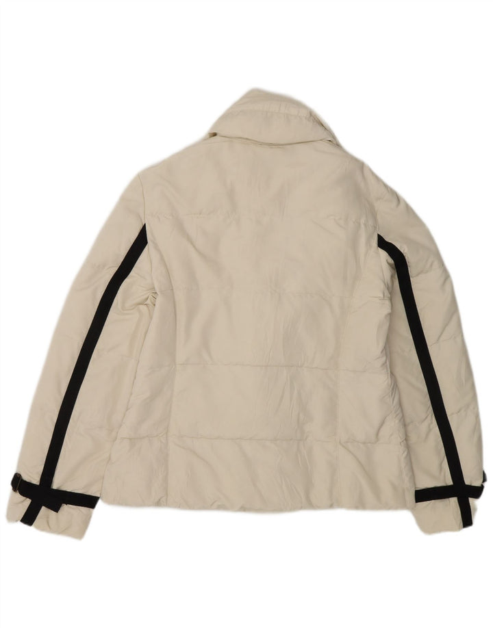 MARELLA Chaqueta acolchada extragrande para mujer UK 10 Small Off White Poliamida