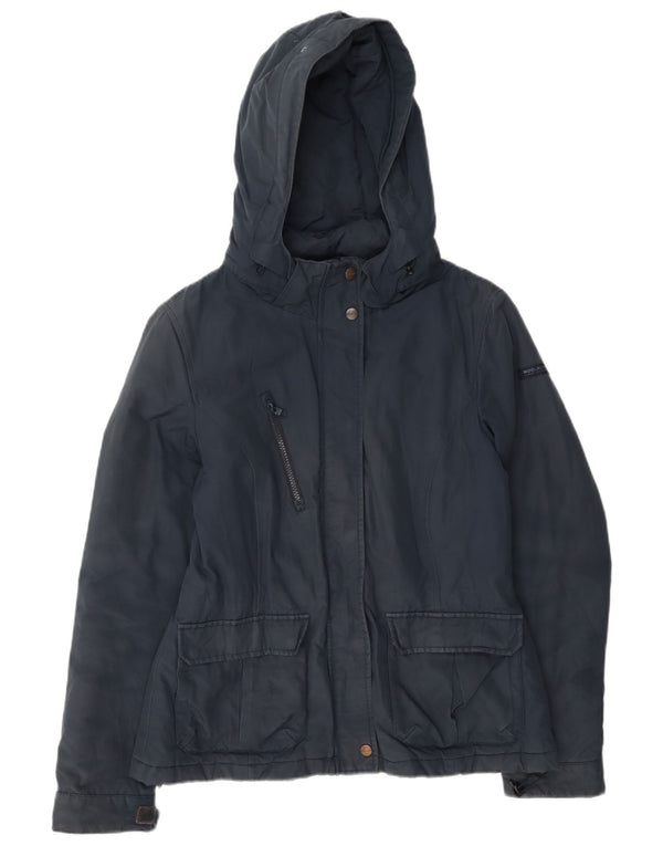 Woolrich Chaqueta cortavientos con capucha para mujer UK 18 XL Algodón azul marino