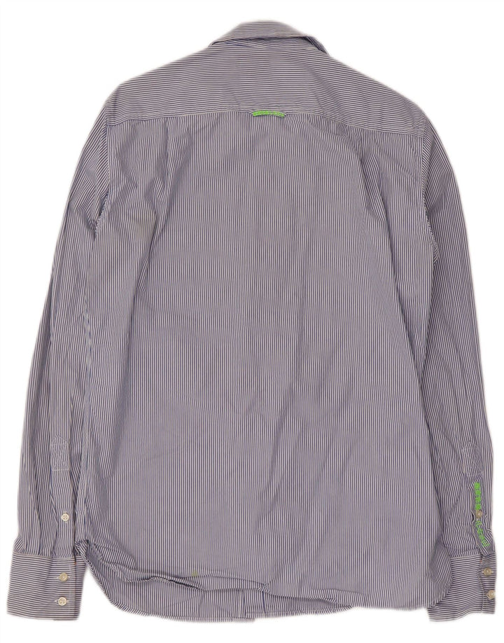 Camisa Superdry Hombre De Algodón A Rayas Azul Medio
