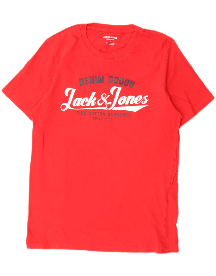 JACK & JONES Hombre Camiseta Gráfica Top Small Rojo Algodón