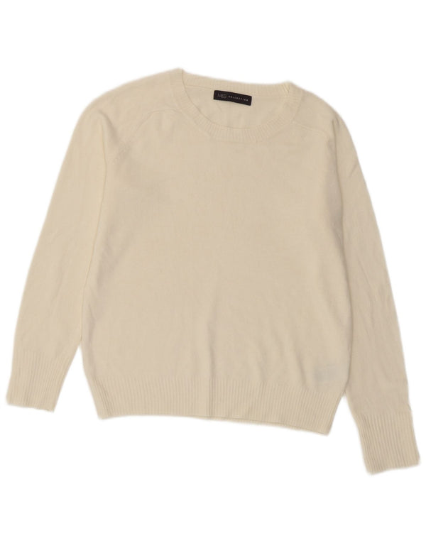Marks & Spencer Suéter de cuello redondo para mujer UK 10 Small Off White