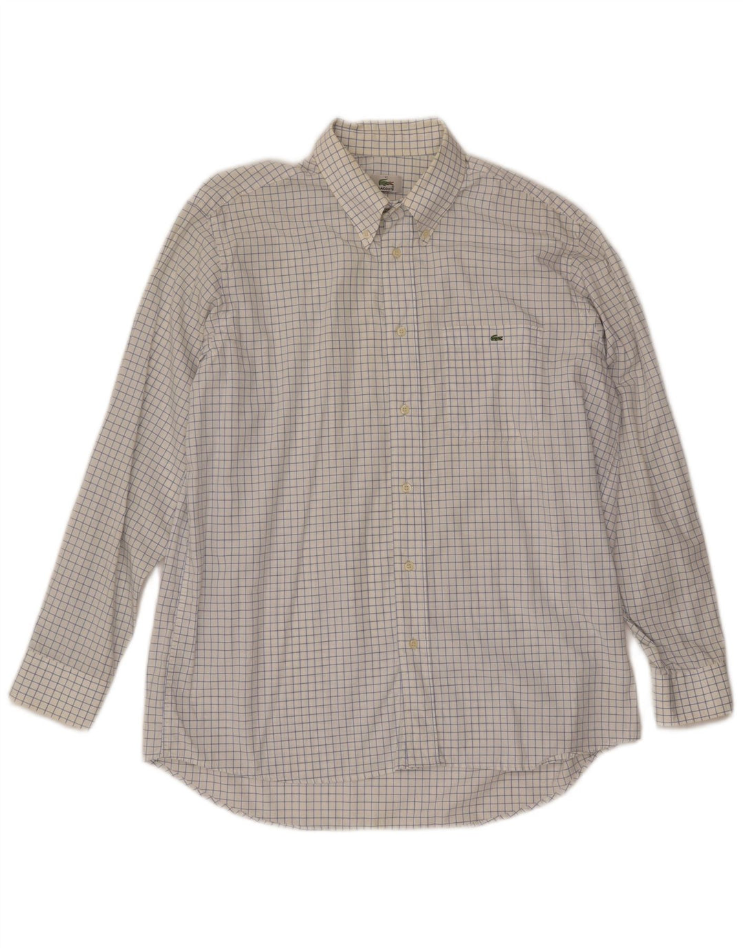 Camisa LACOSTE para hombre talla 41 Algodón a cuadros blanco grande