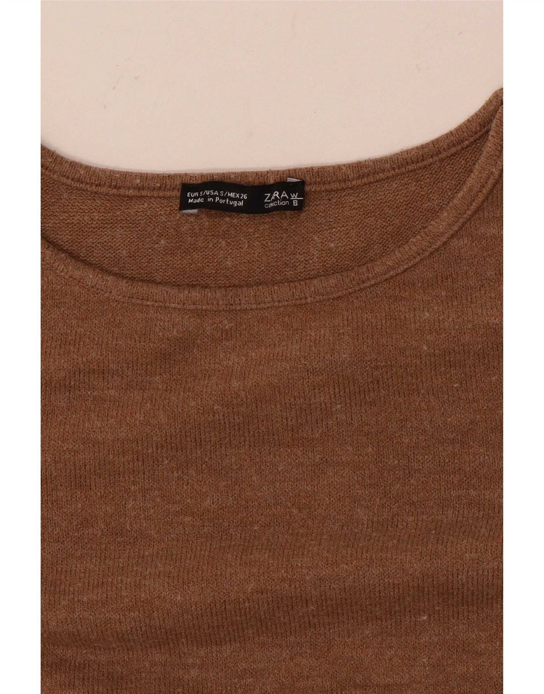 Zara Mujer Top Extragrande Manga 3/4 UK 10 Small Beige