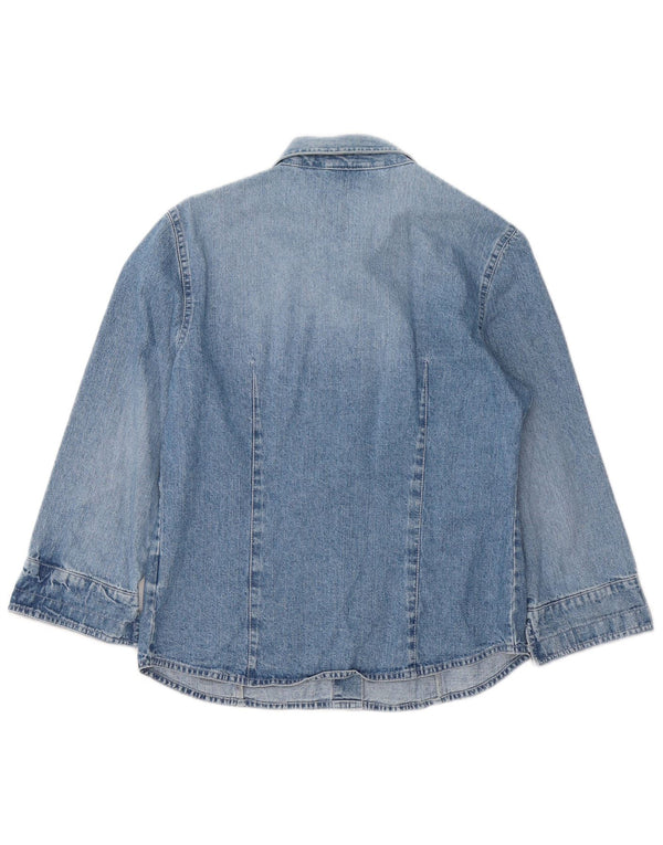 MAX & CO. Camisa vaquera de manga 3/4 para mujer IT 46 Algodón azul grande