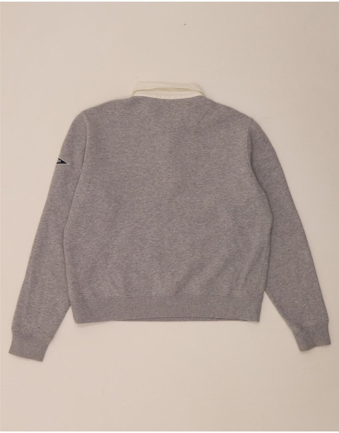 Superdry Sudadera extragrande con cuello tipo polo para mujer, talla 40, color gris medio