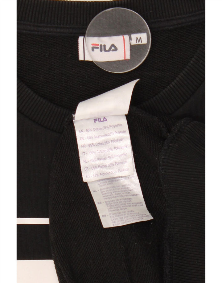 Fila - Sudadera gráfica para mujer, talla 40, algodón negro mediano