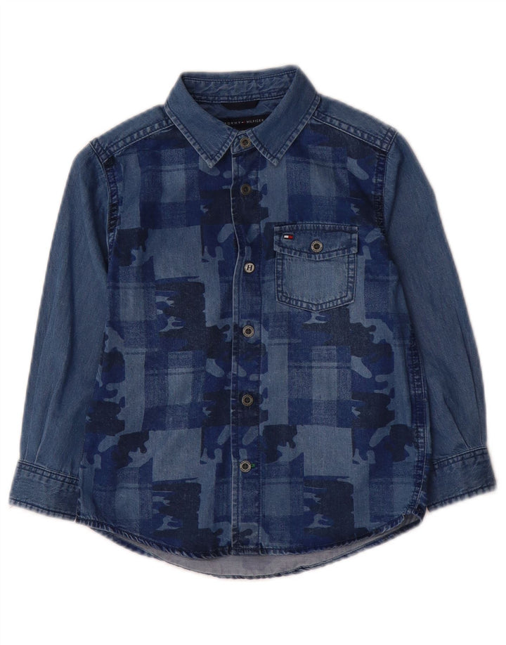 TOMMY HILFIGER Camisa vaquera para niño 3-4 años Algodón azul camuflaje