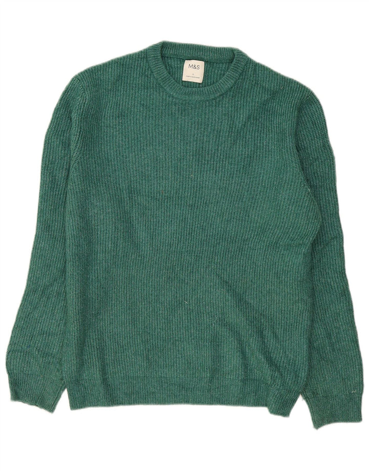 Marks & Spencer - Jersey de cuello redondo para hombre, talla grande, poliamida verde