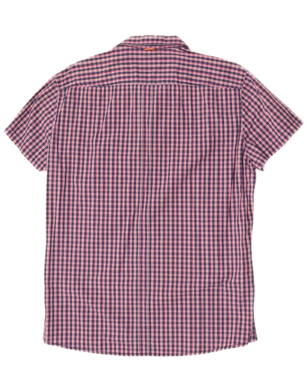Hugo Boss Camisa de manga corta para hombre, talla grande, color rosa
