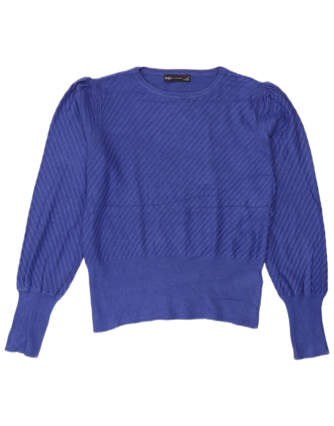 Marks & Spencer Jersey con Cuello Barco para Mujer UK 40 Viscosa Azul Mediana