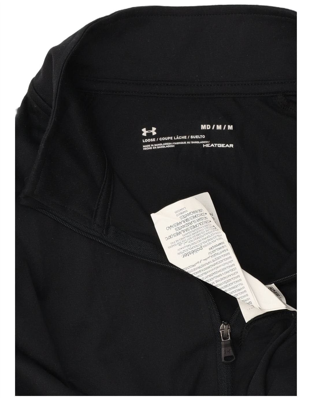 Under Armour Hombre Heat Gear Zip Neck Jersey Chándal Top Mediano Negro