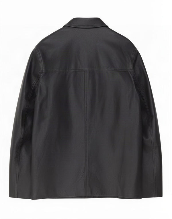 Vintage hombres chaqueta de cuero Reino Unido 40 grande negro
