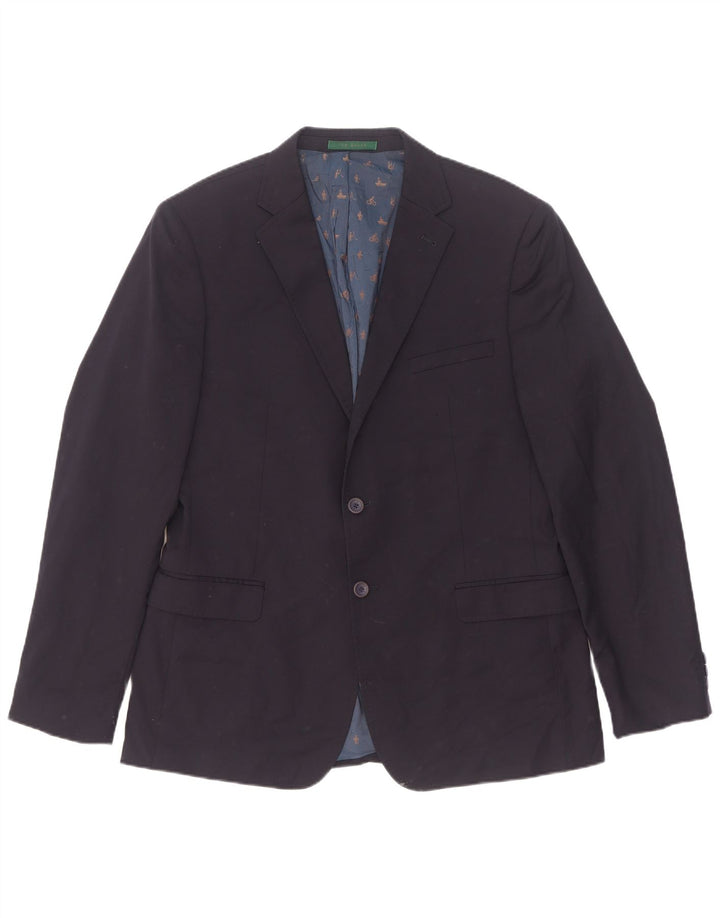 Ted Baker Chaqueta tipo blazer de 2 botones para hombre de corte moderno talla 42 XL Lana azul marino