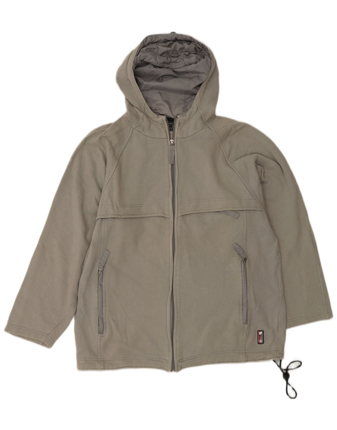 CHAMPION Suéter con capucha y cremallera para hombre Algodón gris medio