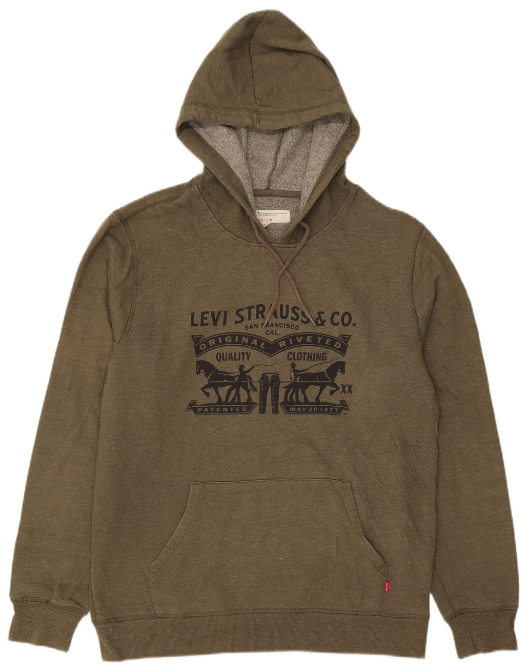 Levi's Hombre Sudadera Con Capucha Gráfica De Algodón Caqui Medio