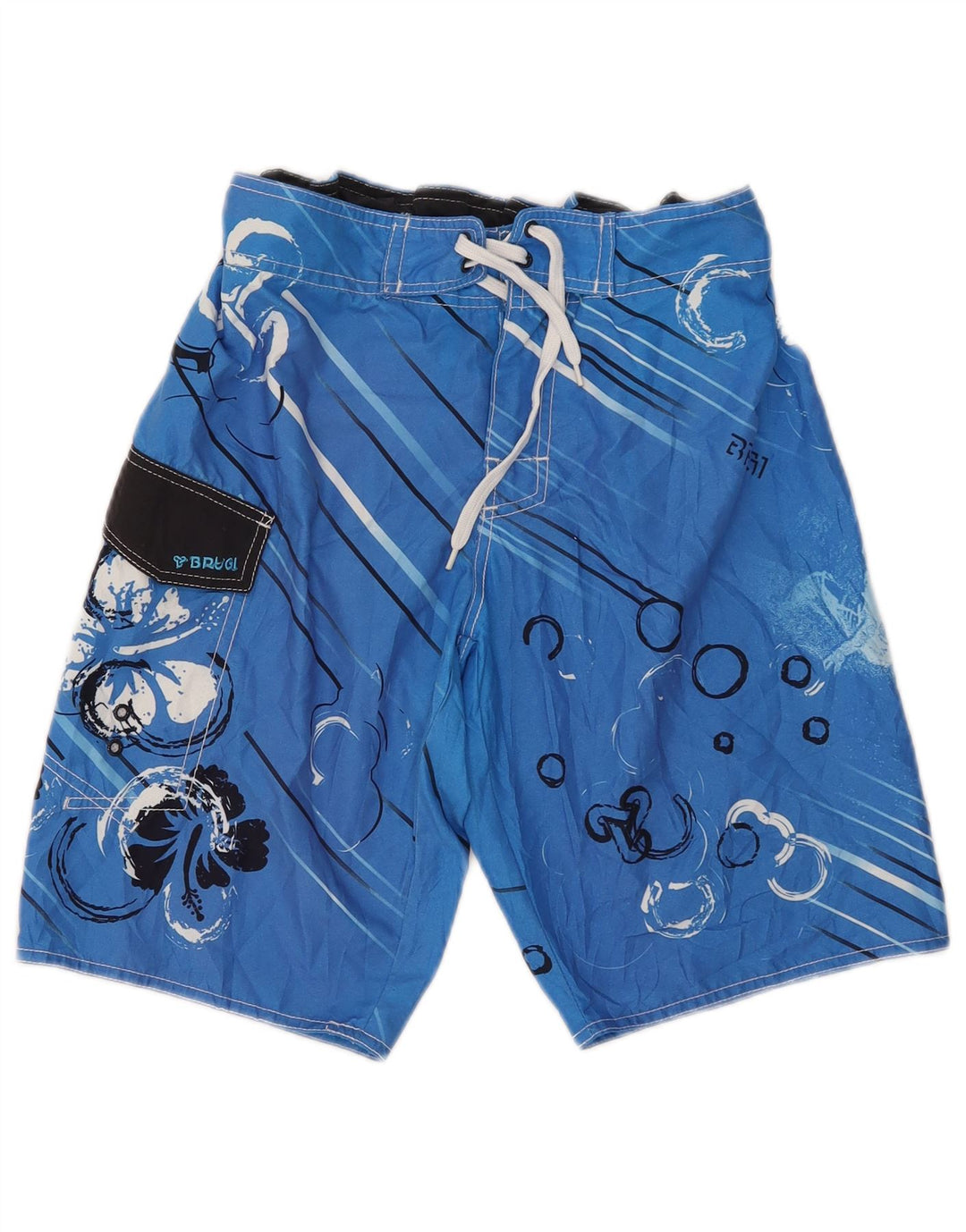 Brugi Bañador con estampado gráfico para hombre Poliéster floral azul pequeño