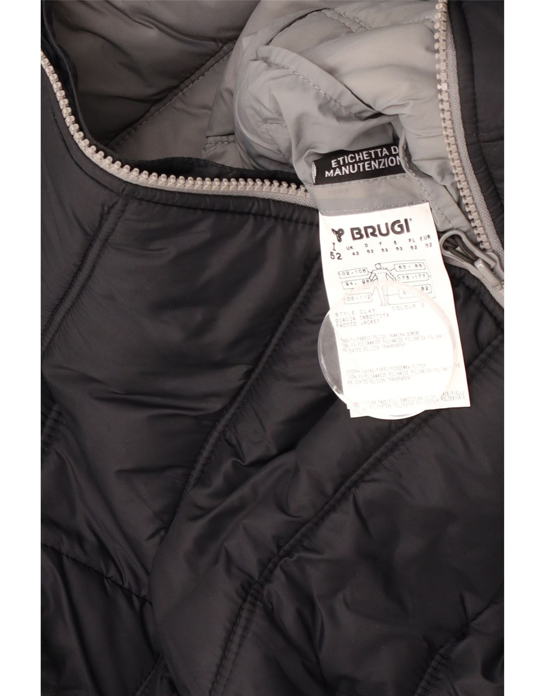 Brugi Chaqueta acolchada con capucha para hombre IT 52 XL Poliamida negra