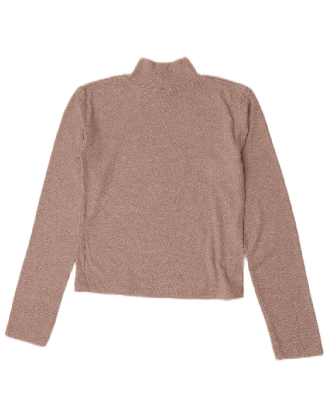 Zara Mujer Crop Top Manga Larga UK 42 Medio Beige