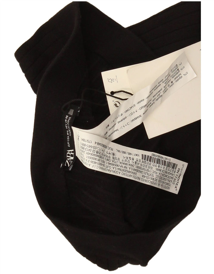 Zara Leggings con estribo para mujer UK 40 Mediano Algodón negro