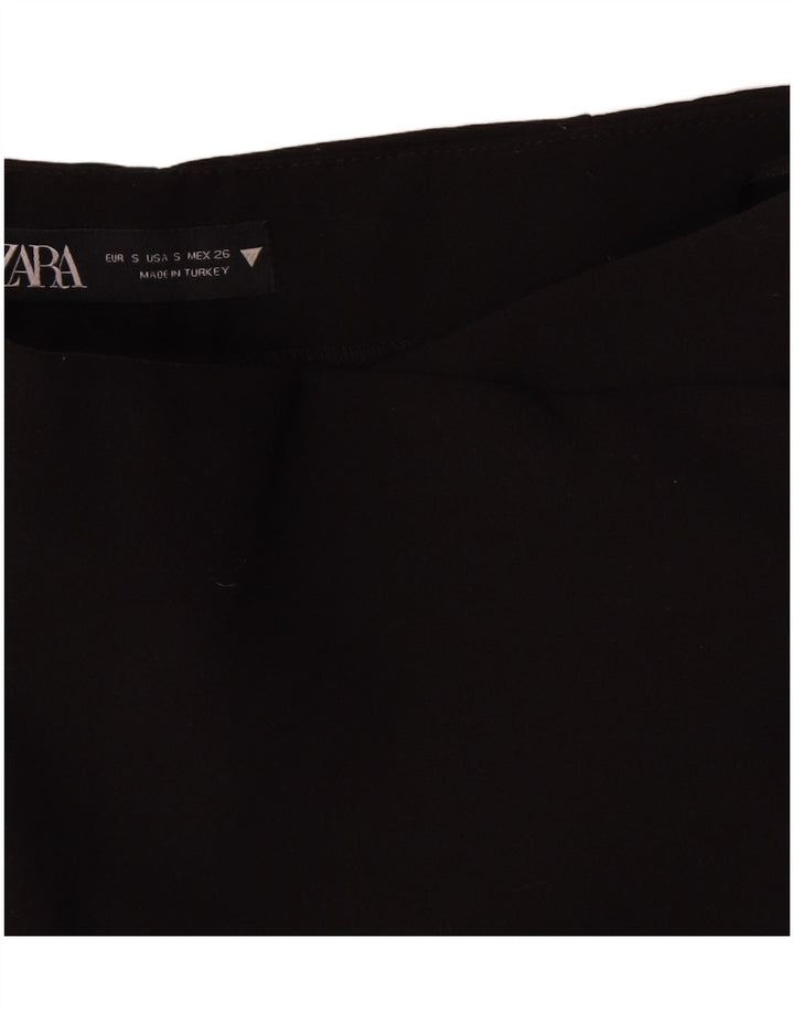 Zara Mujer Shorts Casuales Pequeño W26 Poliéster Negro