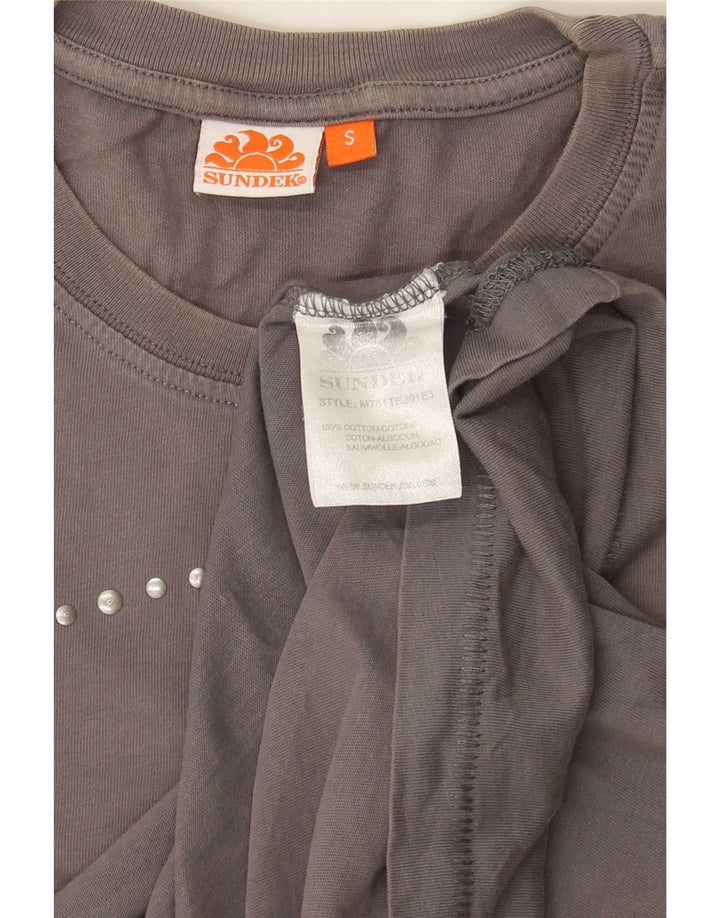 Sundek Camiseta gráfica para hombre Top pequeño de algodón gris