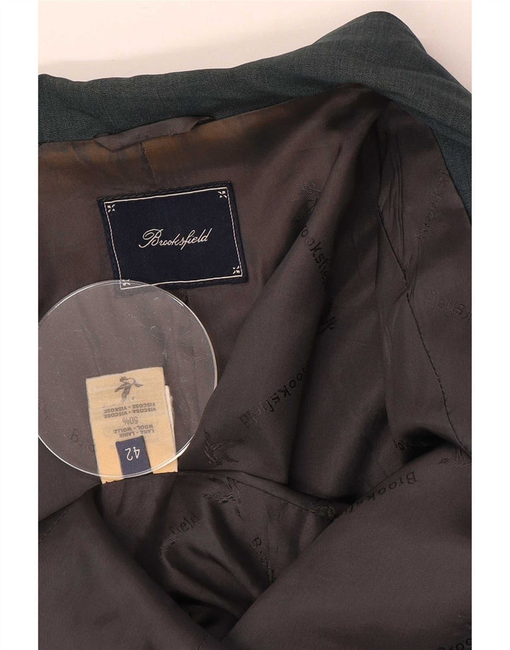 Brooksfield Chaqueta Blazer De 1 Botón Para Mujer IT 42 Lana Verde Mediana