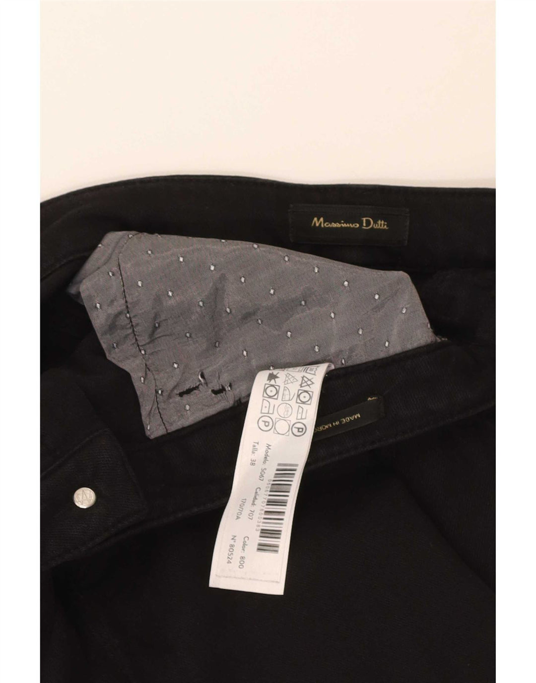 Massimo Dutti Vaqueros Slim Mujer EU 38 Small W28 L28 Negro