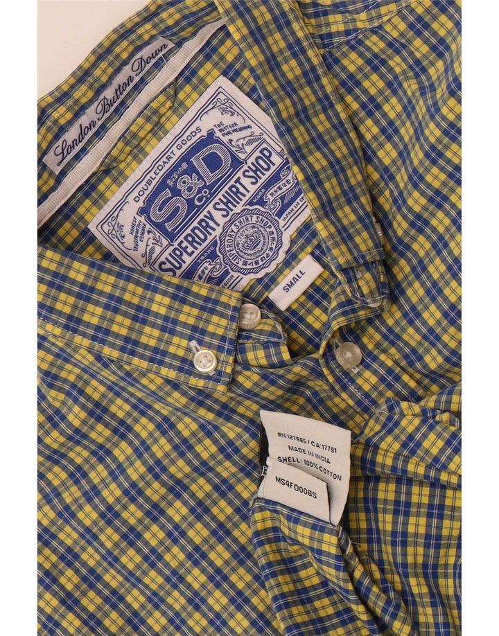 Camisa Superdry Hombre De Algodón A Cuadros Azul Pequeño