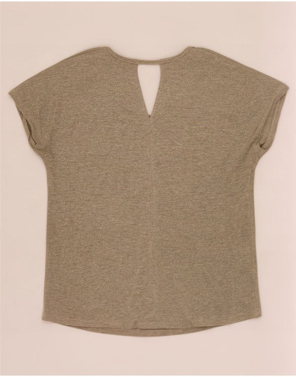 Massimo Dutti Camiseta extragrande para mujer UK 6 XS Beige Viscosa
