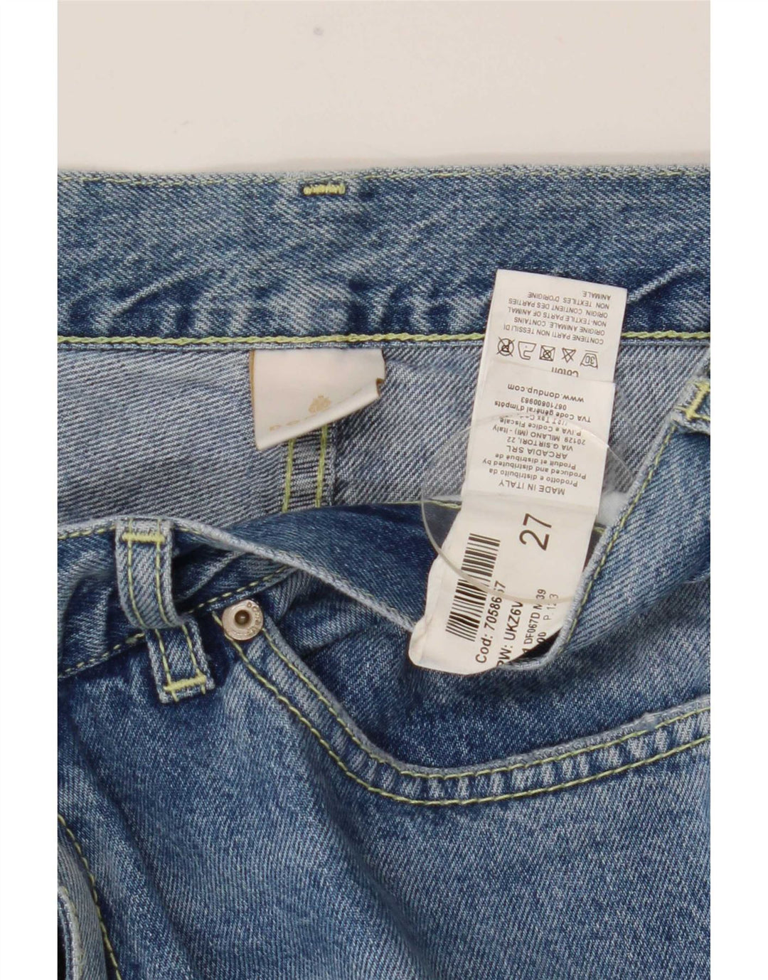 Dondup Vaqueros Rectos Desgastados Mujer W27 L28 Algodón Azul