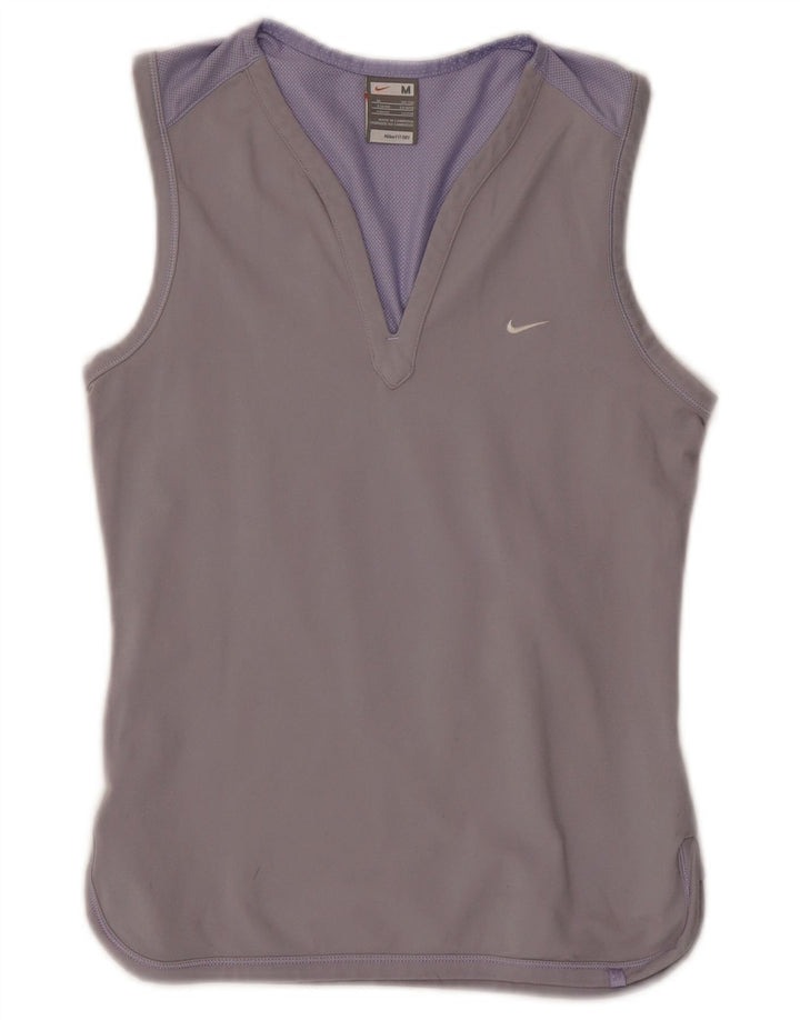 Nike - Camiseta sin mangas para mujer, talla 10/12, nailon morado mediano