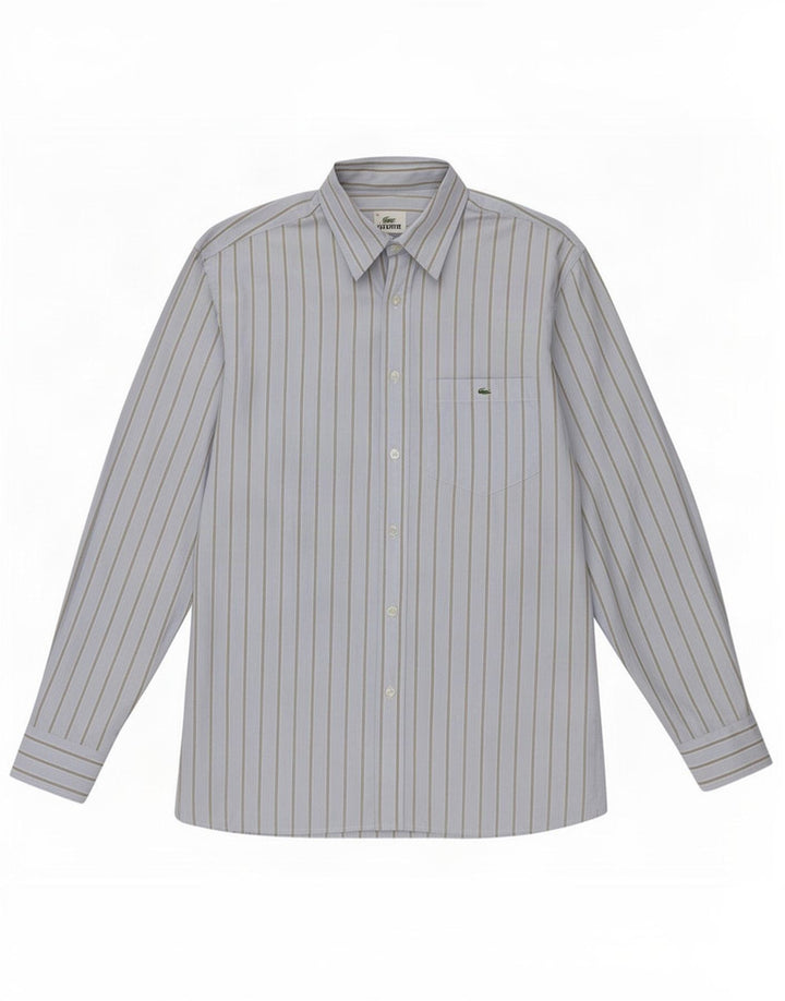 Camisa Lacoste para hombre Talla 38 Algodón a rayas azul pequeño
