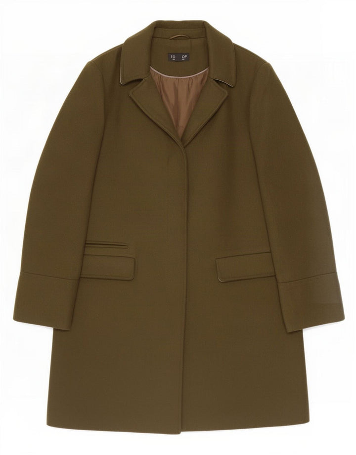 Topshop Abrigo para mujer UK 10 Pequeño Poliéster caqui