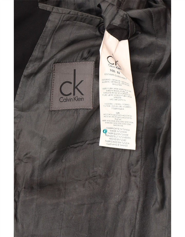 Calvin Klein Chaqueta tipo blazer de 2 botones para hombre IT 52 XL Lana virgen negra