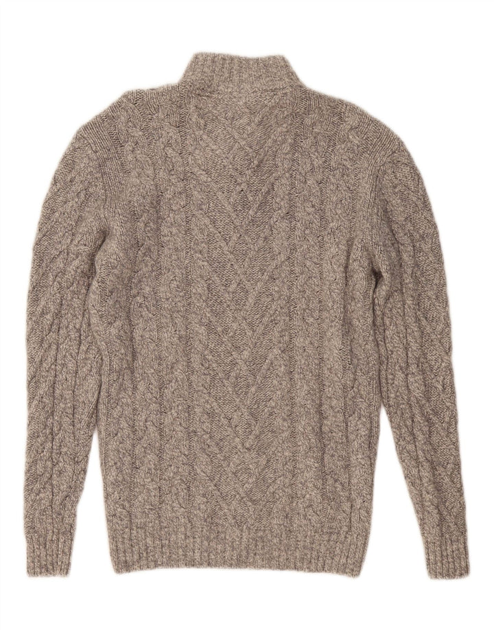 WESTBURY Jersey con cuello y botones para hombre de lana gris medio