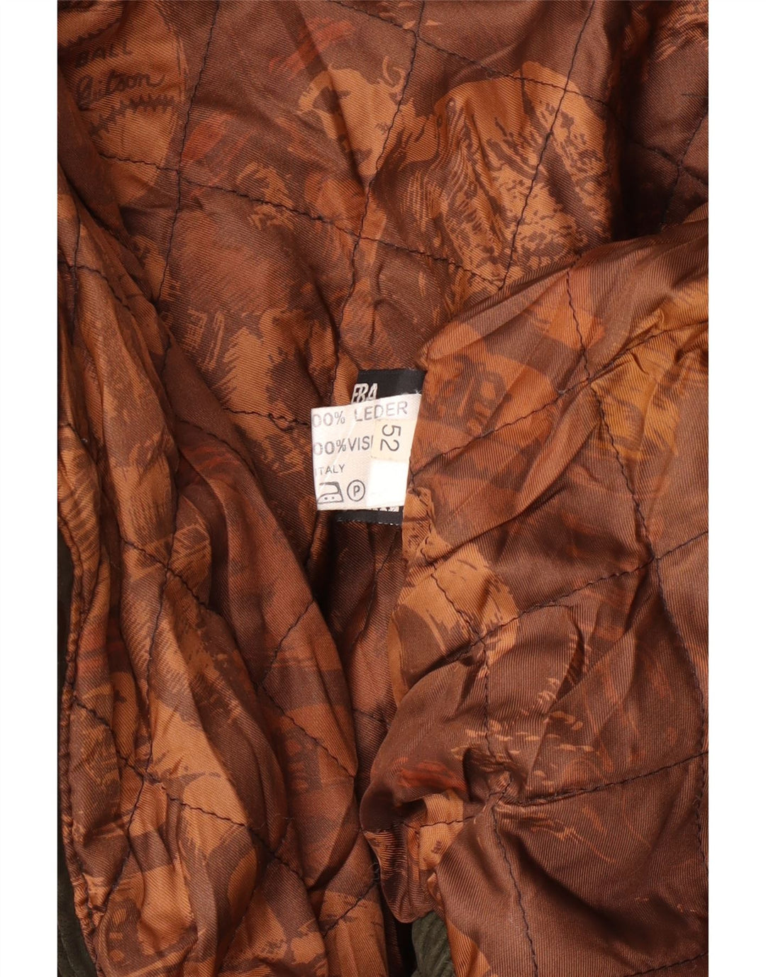 Chaqueta de cuero vintage para hombre IT 52 XL cuero caqui